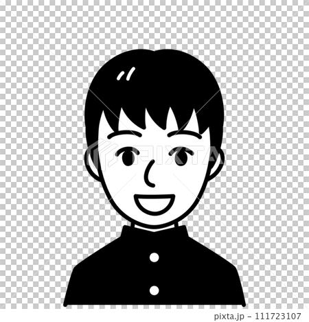 男子学生　白黒 111723107