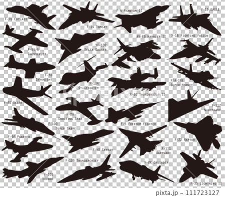 歴代のアメリカ軍ジェット戦闘機などの軍用機25選のvectorシルエットアイコンイラスト集 歴代のアメリカ軍ジェット戦闘機などの軍用機25選のvectorシルエットアイコンイラスト集 111723127