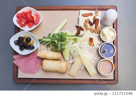 Turkish Breakfast Served on Table  111723346