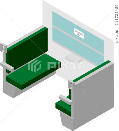 アイソメトリックな電車のボックス席のイメージ素材 111723489