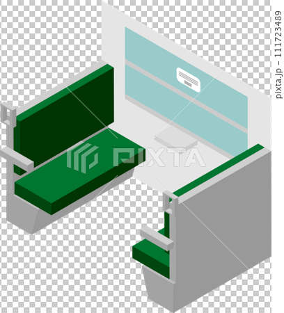 アイソメトリックな電車のボックス席のイメージ素材 111723489