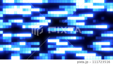Abstract blue retro pixel hipster digital background made of moving energy brick squares on a black background Abstract blue retro pixel hipster digital background made of moving energy brick squares on a black background 111723516