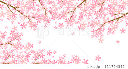 桜　和柄　水彩　背景	 111724332