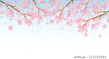 桜　和柄　水彩　背景	 111724363