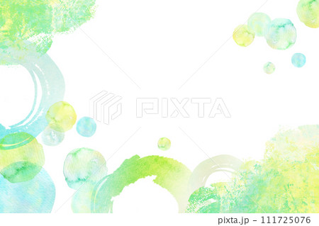 グリーン系の爽やかな水彩背景素材 111725076