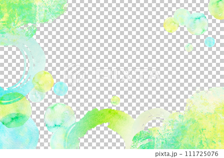 グリーン系の爽やかな水彩背景素材 111725076