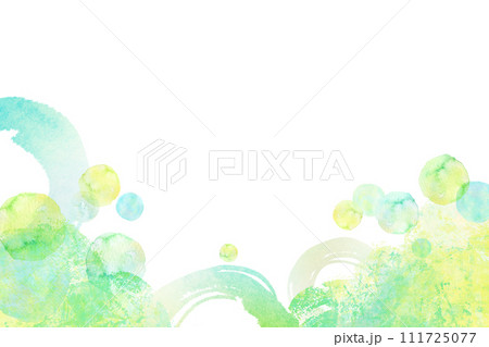 グリーン系の爽やかな水彩背景素材 111725077