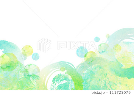 グリーン系の爽やかな水彩背景素材 111725079
