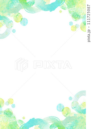 グリーン系の爽やかな水彩背景素材 111725087