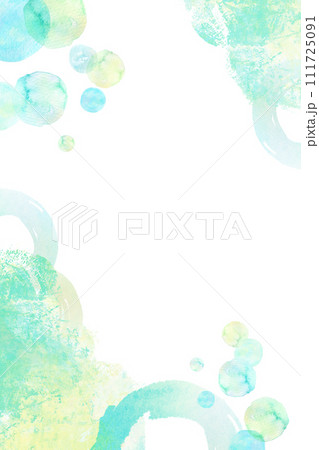 グリーン系の爽やかな水彩背景素材 111725091