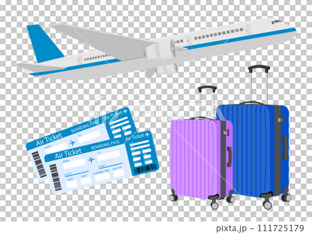 飛機、機票和手提箱 111725179