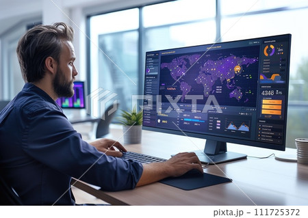 AI-generated content. Business finance chart document report. Generative AI 111725372