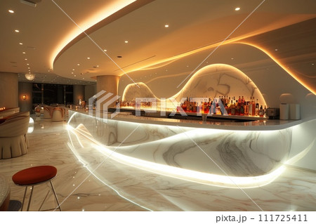 AI-generated content. Counter bar in luxury lounge. Generative AI 111725411