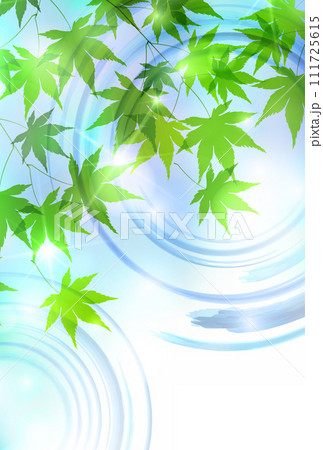 新緑　葉　渦巻き　背景 111725615