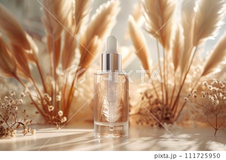 AI-generated content. Serum glass bottle and skincare. cosmetic concept. Generative AI 111725950