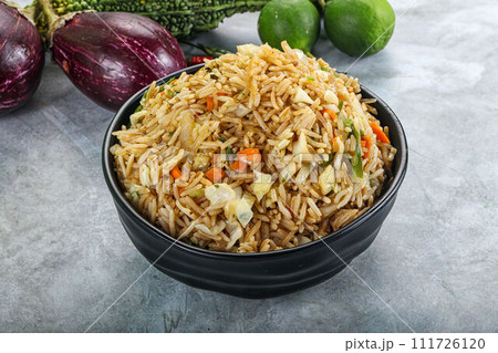 Stir fried rice with vegetables Stir fried rice with vegetables 111726120