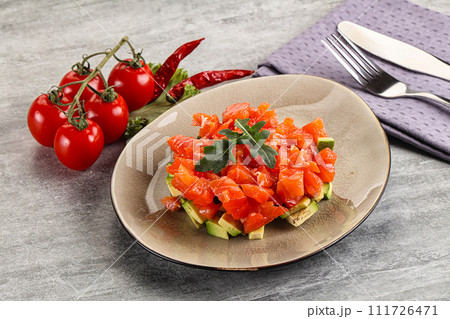 Tartar with salmon and avocado Tartar with salmon and avocado 111726471