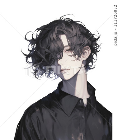 少しくせ毛のマッシュヘアの男の子（AI生成画像） 111726952