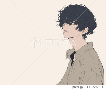 少しくせ毛のマッシュヘアの男の子(AI生成画像) 少しくせ毛のマッシュヘアの男の子(AI生成画像) 111726961