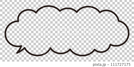 Line drawing of a cloud-shaped speech bubble, vector illustration Line drawing of a cloud-shaped speech bubble, vector illustration 111727175