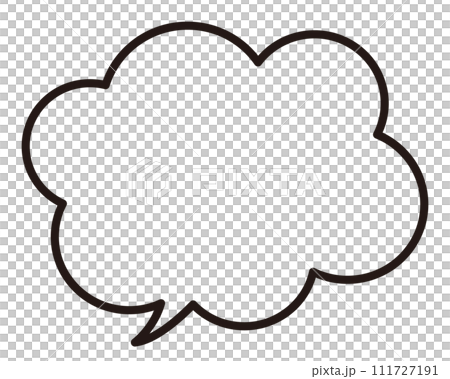 Line drawing of a cloud-shaped speech bubble, vector illustration 111727191