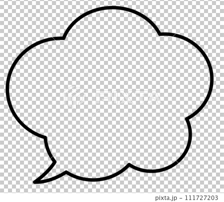 Line drawing of a cloud-shaped speech bubble, vector illustration 111727203