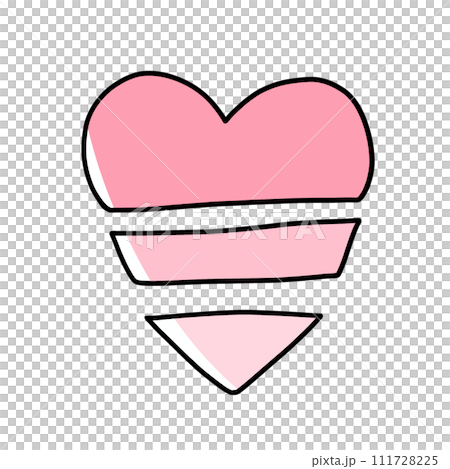 Loose and simple cut heart, single item, solid painting 111728225