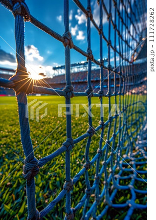 Football background or football net on the gate Football background or football net on the gate 111728262