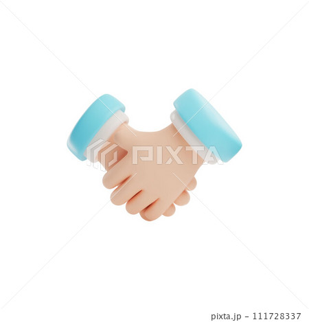 3D vector illustration of handshakes and hand gestures on isolated background. 111728337