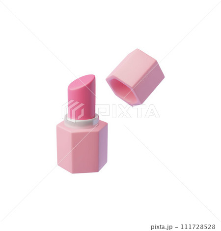 Bright opened pink lipstick 3D style, vector illustration Bright opened pink lipstick 3D style, vector illustration 111728528