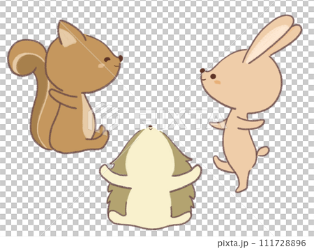 楽しそうにする動物たちのイラスト 楽しそうにする動物たちのイラスト 111728896