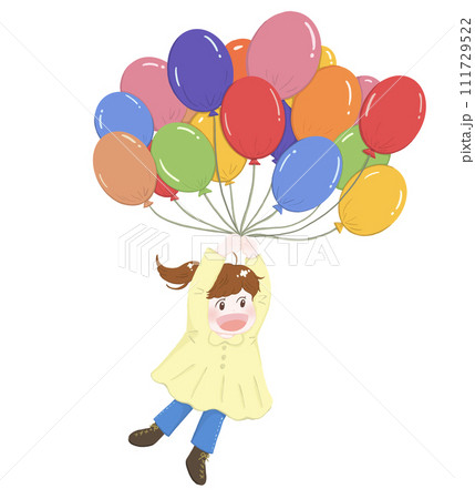 風船を持つ女の子2   空を飛ぶ 111729522