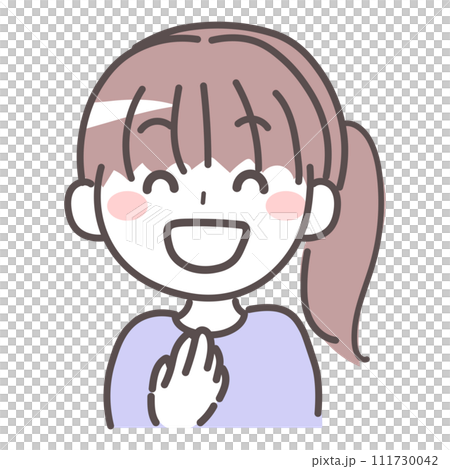Illustration of a smiling and happy young woman 1 Illustration of a smiling and happy young woman 1 111730042