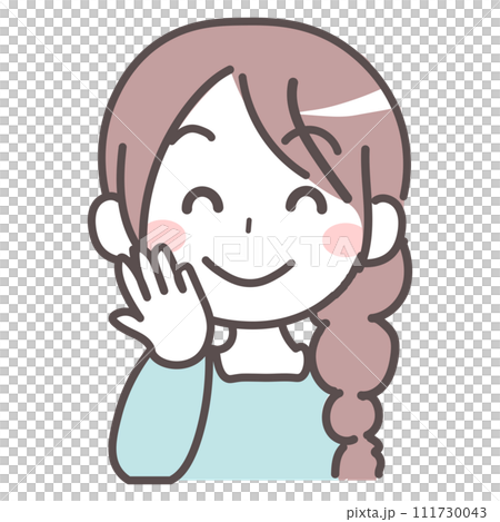 Illustration of a happy young woman smiling 1 Illustration of a happy young woman smiling 1 111730043