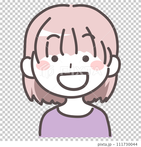 Illustration of a smiling and happy young woman 1 Illustration of a smiling and happy young woman 1 111730044