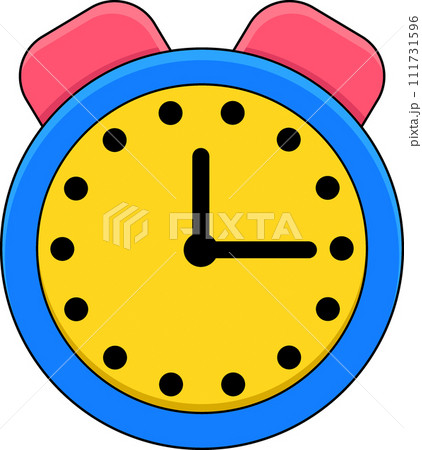 illustration of a flat image of a multimedia icon, mobile application clock alarm 111731596