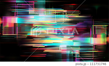 Colorful abstract background with glitch effect. 111731746