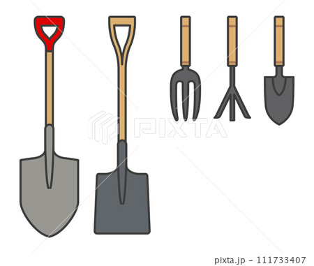 Shovel illustrations of various designs 111733407