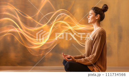 AI-generated content. Ethereal Woman Embracing the Wind 111734566