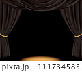 黒い舞台幕の背景 111734585