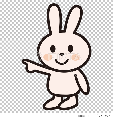 指を指すうさぎさんのイラストのイラスト素材 [111734697] - PIXTA