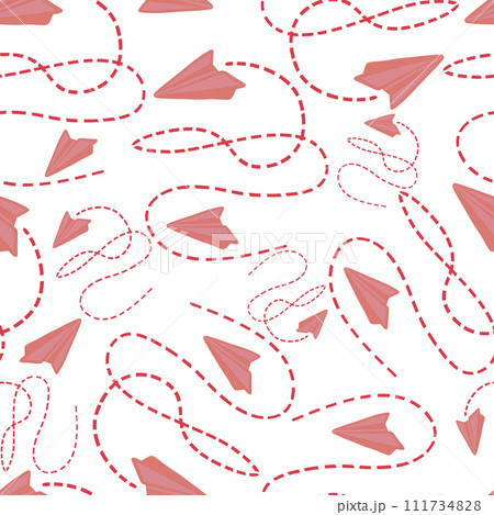 Plane paper seamless pattern flat designのイラスト素材 [111734828] - PIXTA