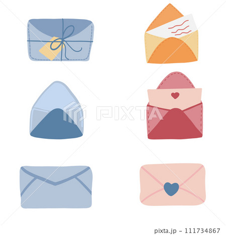 Group of objects flat design types of letters mail 111734867