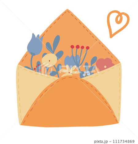 Love post letters mail flat design yellow 111734869