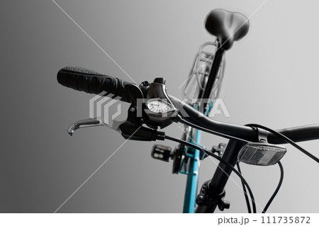 Black bicycle handlebar. Black bicycle handlebar. 111735872