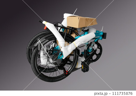 Folding bike in a package. Folding bike in a package. 111735876