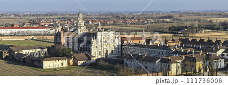 Awesome landscape view of Certosa of Pavia monastery and sanctuary 111736006