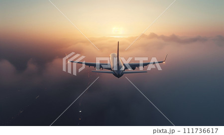大空を行く飛行機 大空を行く飛行機 111736617