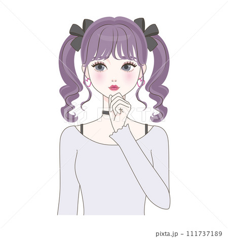 考える女の子 111737189
