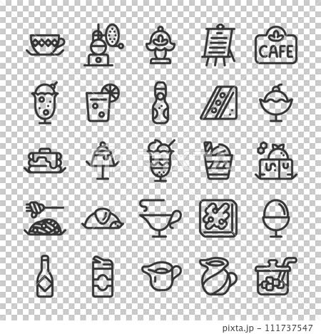 Coffee shop pure cafe cafe icon set 111737547
